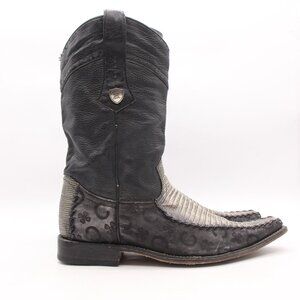 Wild West Boots Lizard Teju Boots Men's Size 9 EE Western Cowboy Pull On